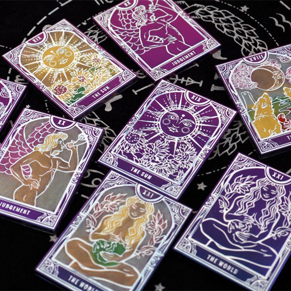 Divination tarot spread used in psychic readings for insight on love, career, and energy alignment